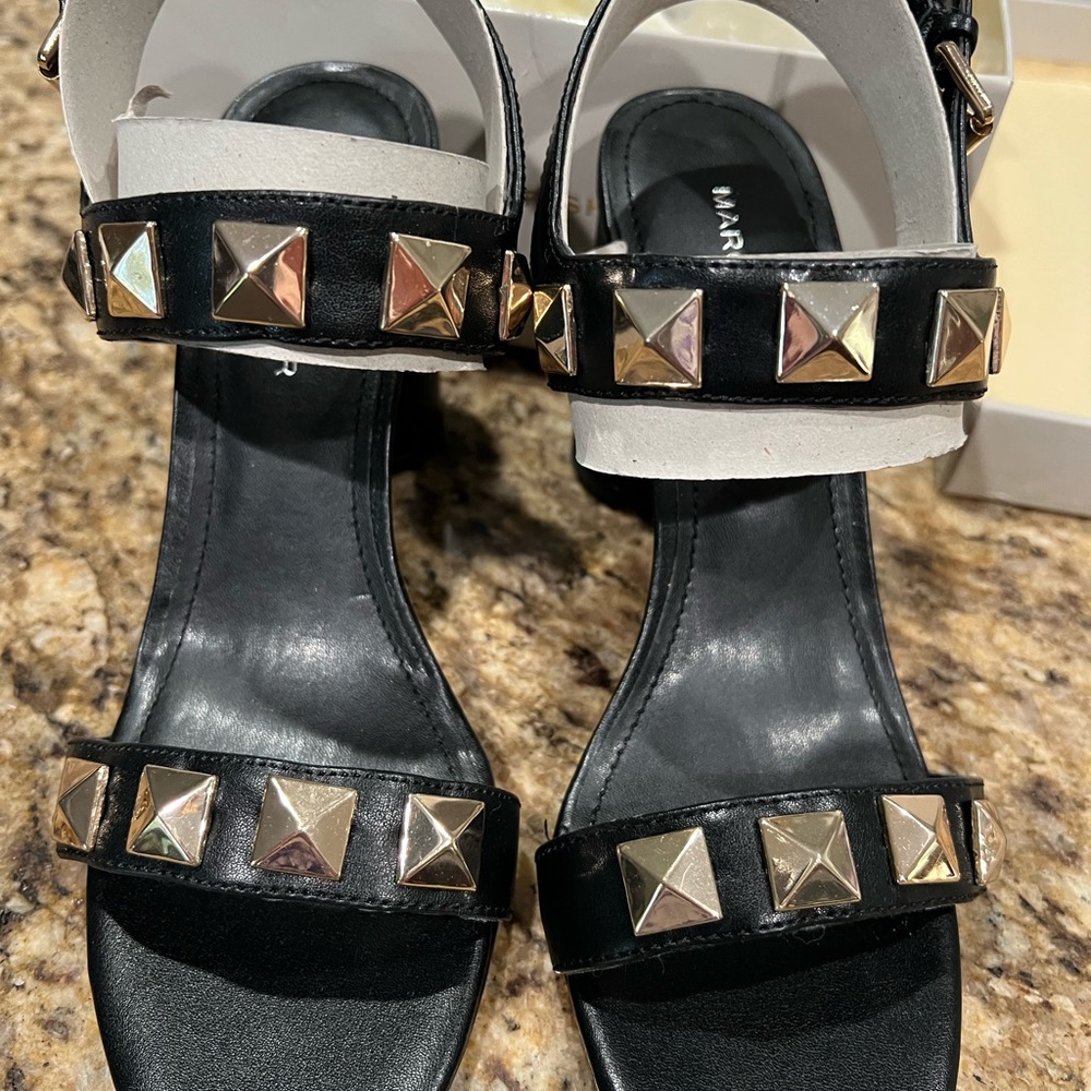 Marc Fisher studded heels.  Black with Gold Studs.  SIZE 7 1/2.